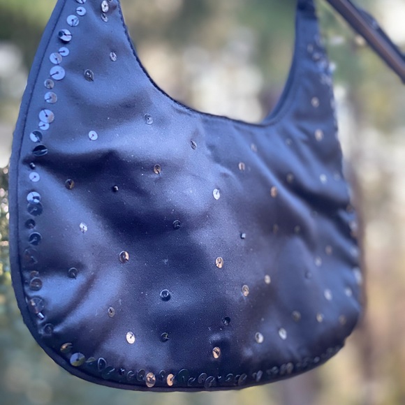 Prom, Special Occasion small purse, Ann Taylor, satin, sequins, snap closure - Picture 10 of 10